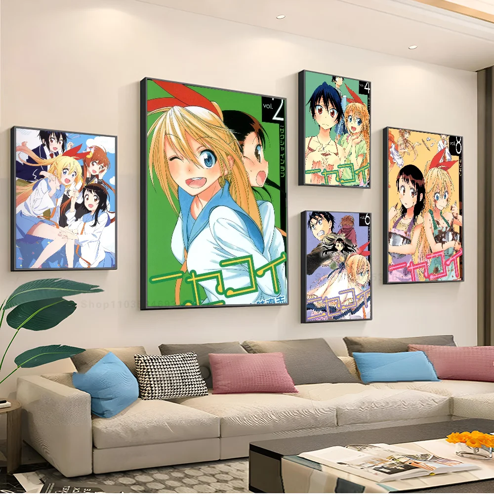 1pc Classic Animation Nisekoi Poster Stickers Art Wall Murals Decor Game Room Decor Gifts Kawaii HD Painting Cat Cars