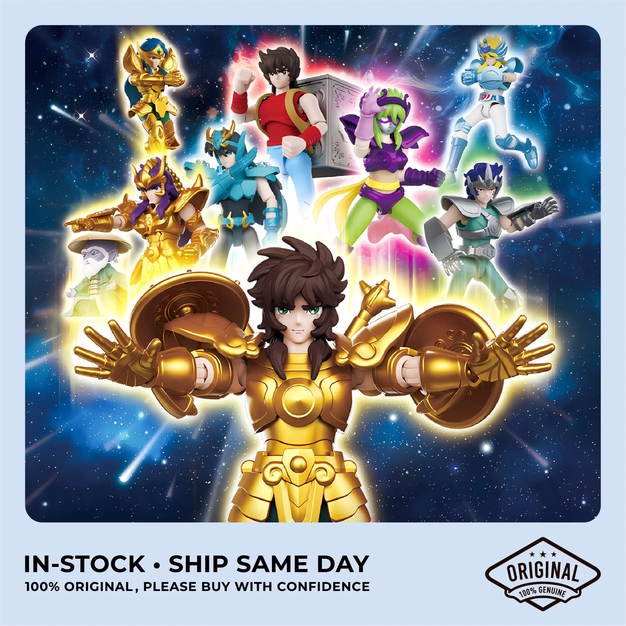 

New Saint Seiya Galaxy Vol.2 Vol.3 Vol.1 Athena Shiryu Hyoga Miro Dohko Seiya 9pcs Set Action Figure‌ Blind Box ​Kids'Gifts​ Toy