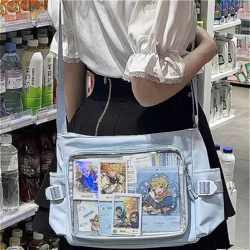 Imagen 2 del producto Bolso cruzado transparente de estilo japonés para mujer, insignia de hombro para exhibición de postales, decoración artesanal, bolso de mano de Anime, clase Expo, Itabag, nuevo