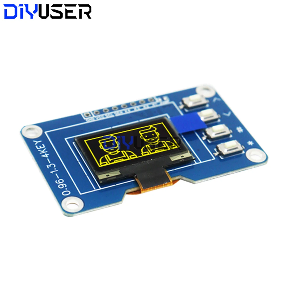 0.96 Inch OLED Display Module 128x64 with 4x4 Keyboard for Arduino Raspberry Pi, SSD1315 Driver, I2C/SPI
