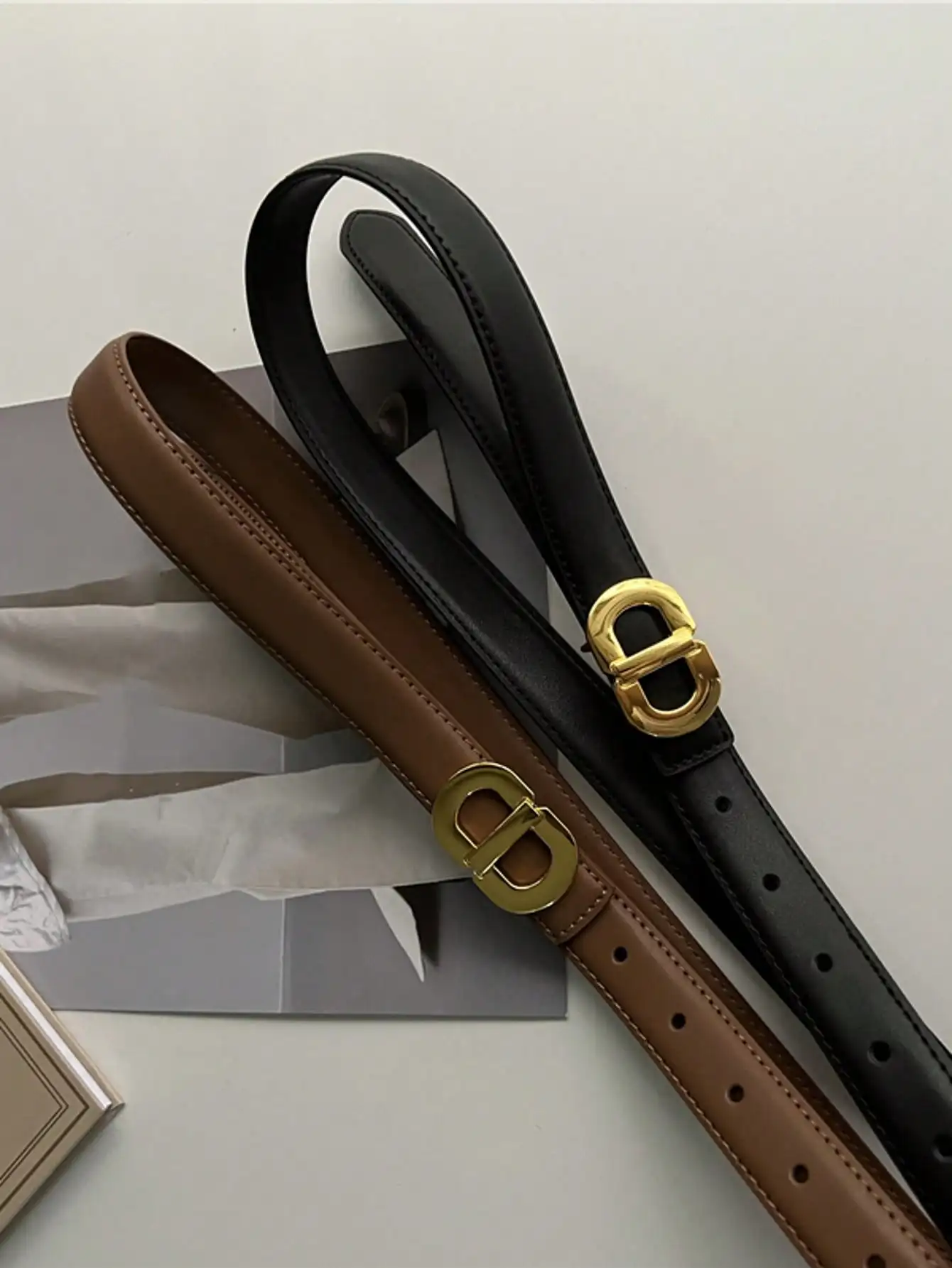 1pcNew Women's Belt Trendy Summer Fashion Fairy Design Unique Leather Decorative Versatile Korean Style Belt in Stock