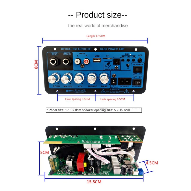 Scheda amplificatore digitale Bluetooth per auto Doppio microfono Amplificatore stereo Bluetooth 5.0 Subwoofer Karaoke Amplifier-A22K