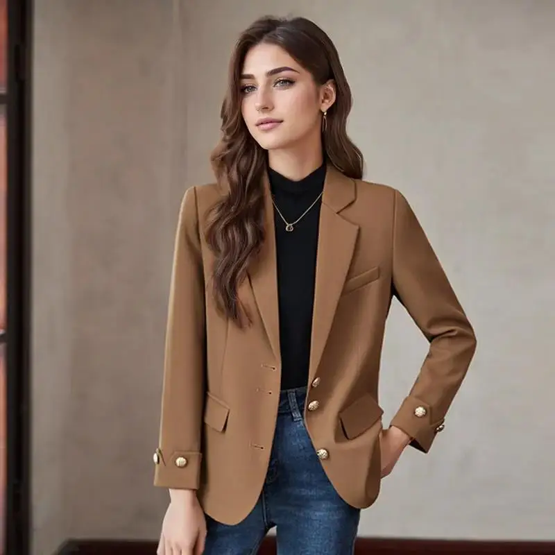 Spring Women's Outerwears Elegant Chic Single Breasted Blazers Femimino New In Coats Jackets Plus Size Veste Femme Casual