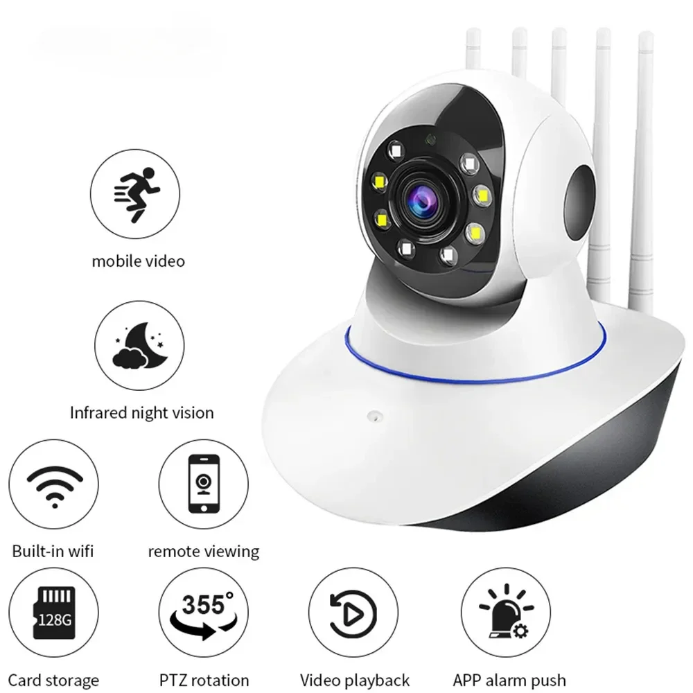 5 Antennas WiFI Camera Full Color HD Home Security Protection 360° Strong Signal Surveillance Webcam Baby Monitor PIX-LINK GT5