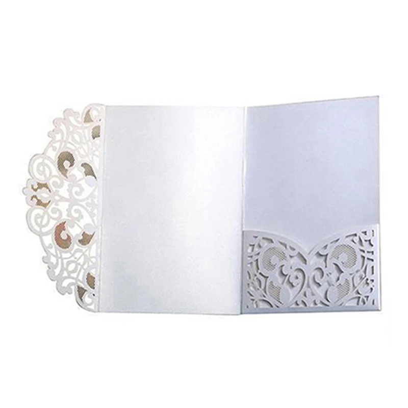 50pcs Laser Cut Wedding Invitation Card Covers Customize Favors Business Greeting RSVP Card Wedding Decoration Party Supplies