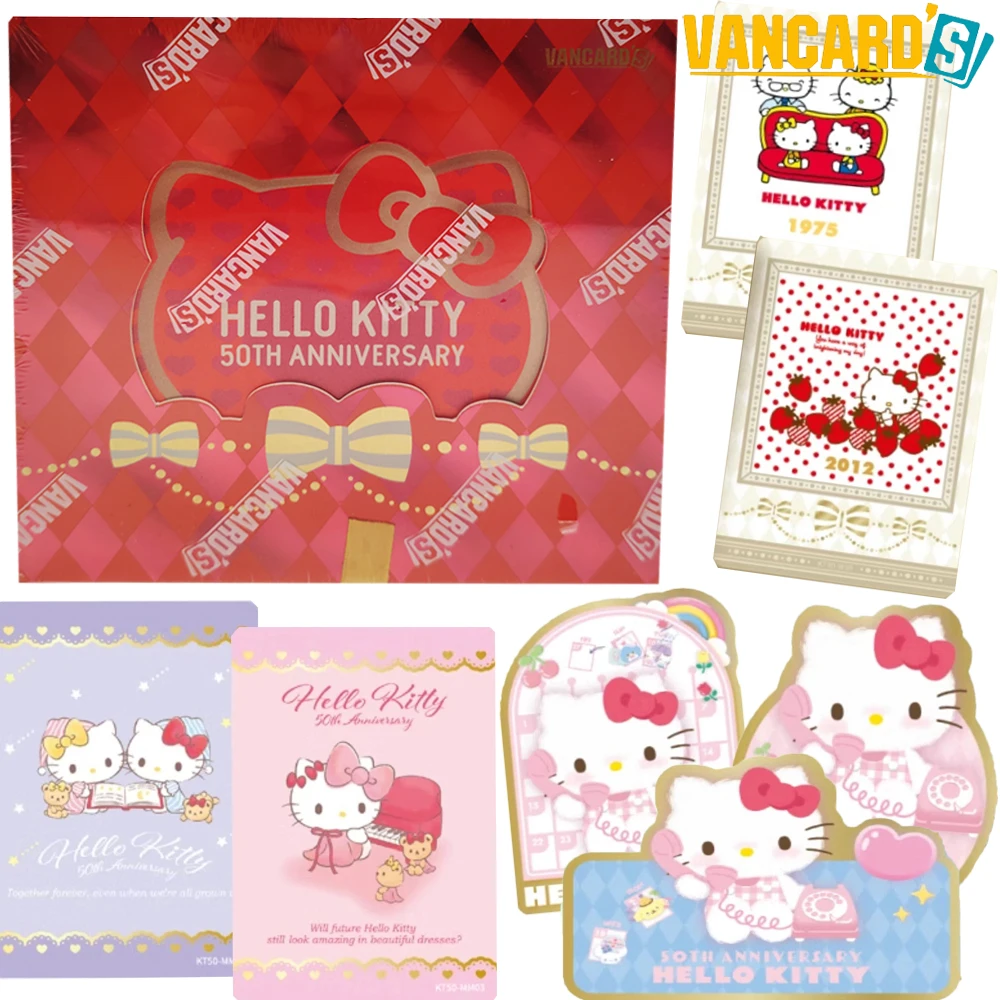 

VANCARD'S Genuine Hello Kitty Collection Cards for Kids 50th Anniversary Series Cartoon Anime Shining Star Surprise Cards Gifts