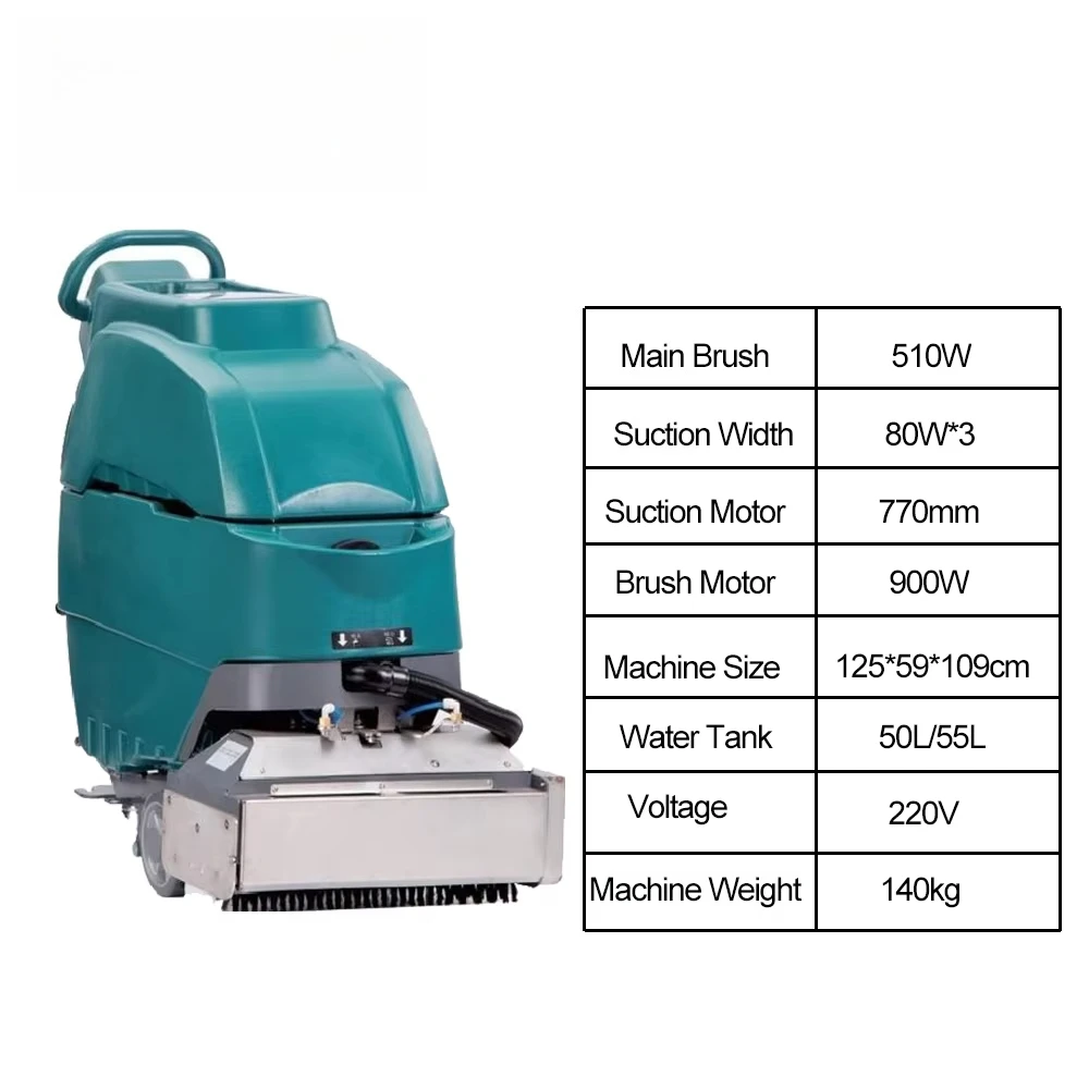 ماكينة تنظيف السلالم المتحركة 220 فولت تعمل بالبطارية التجارية مع ماكينة غسالة السلالم المتحركة بعرض 530 لردهة الفندق والمطاعم