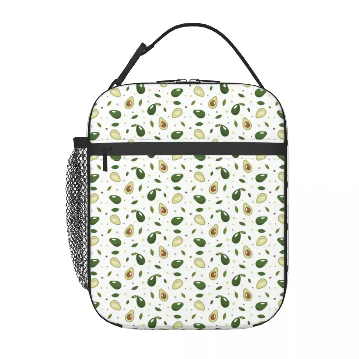 Summer Fruit Avocado Pattern Insulated Lunch Tote Bag for Women Portable Cooler Thermal Bento Box Outdoor Camping Travel