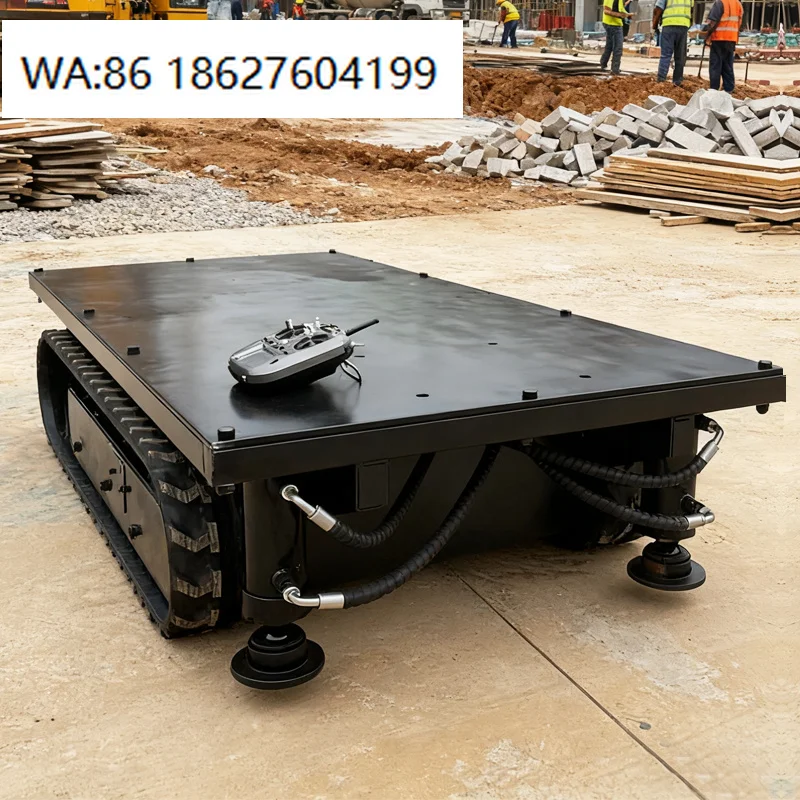 1.5Ton Load Eco Friendly Electric Remote Control Crawler Chassis, 48V High Efficiency Motor Reducer Tracked Undercarriage