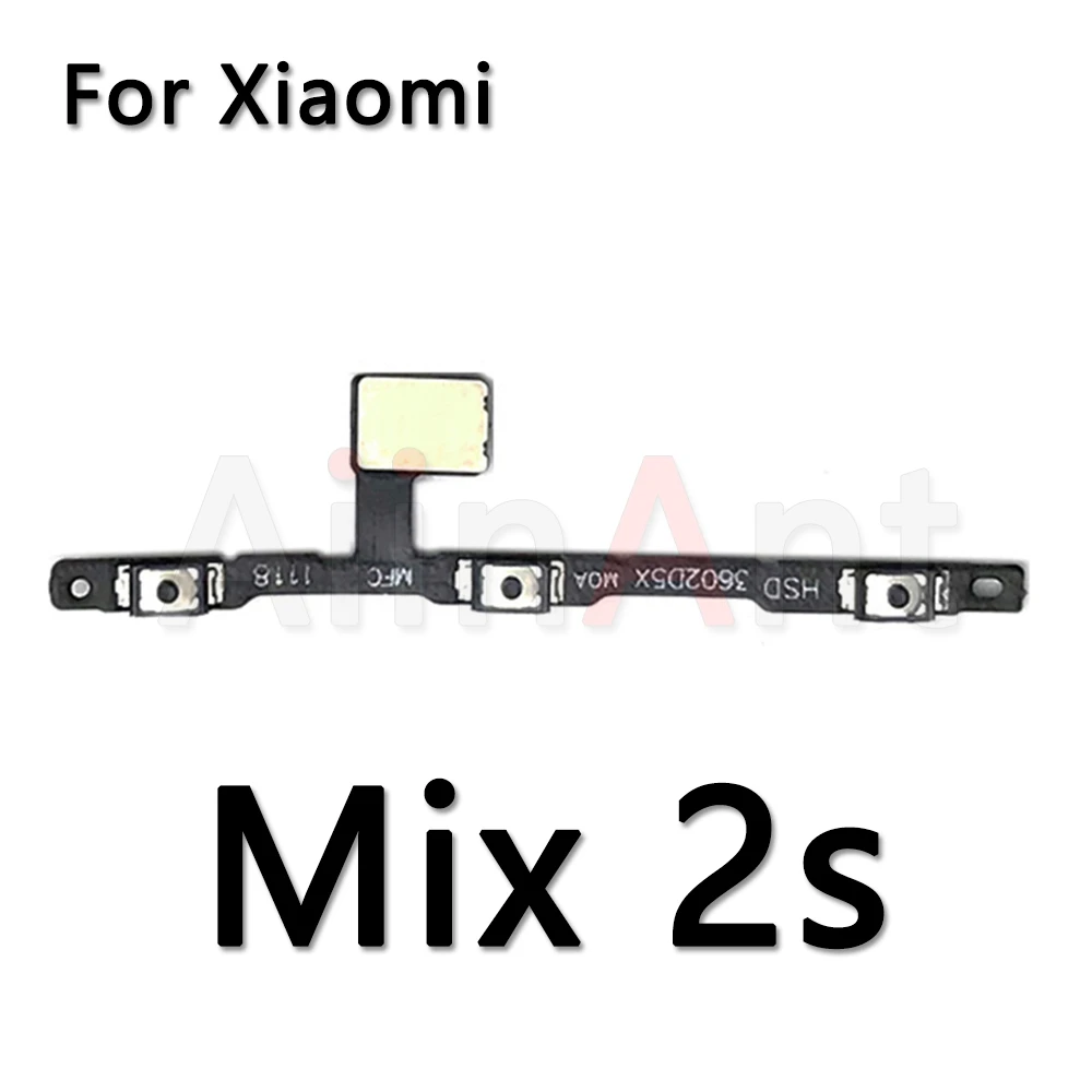 AiinAnt-botones de volumen de encendido y apagado, interruptor de llave, Cable flexible de alimentación para Xiaomi Mi Note Max Mix 2 2s 3 F1 A3 A2