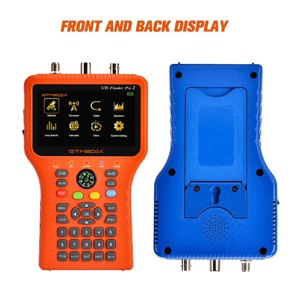 GTMEDIA V8 Finder Pro2 Satellite Finder DVB-S2X/S2/S/T2/T/C MPEG-2/4 H.264/H.265 (10 Bit) VCM BISS Auto Roll, PowerVu Auto Roll