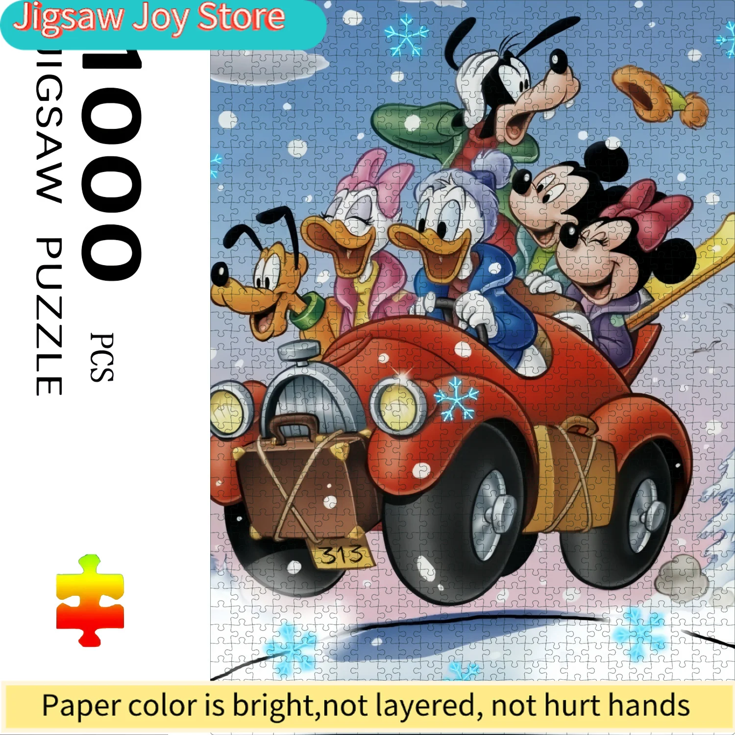 A Boxed Set of 1000pcs, Classic Cartoon Character Pattern Design, High-Difficulty Paper Jigsaw Puzzle - Large Interactive Adul