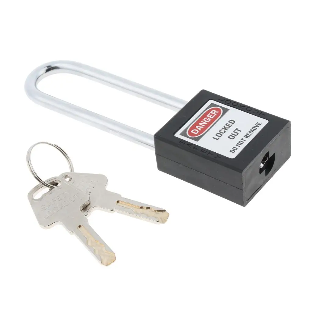 Safety Lockout Padlock Lock with Key Long Shackle Weatherproof Security Padlock for Exterior Fence Door and Gate