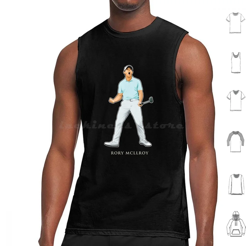Rory Mcilroy Golf Celebrate Birdie Putt Tank Tops Print Cotton Rory Mcilroy Rory Mcilroy Art Rory Mcilroy Ireland