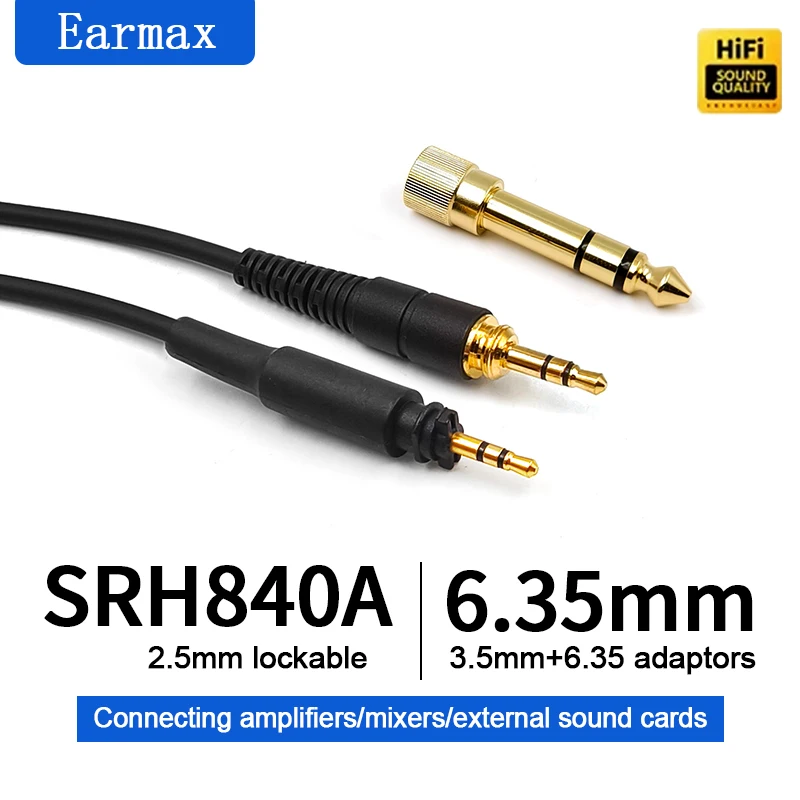 Spring Cable Replaceable 6.35/3.5mm to 2.5mm For SRH840A 840 SRH440A 440 SRH740 940 750DJ SHP895 9000 Headphone Upgraded Cable