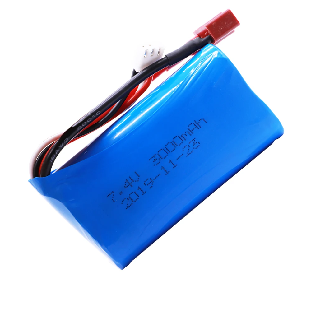 7.4V 3000mah lipo Battery 18650 2S T Plug for Q46 Wltoys 10428 /12428/12423 RC Car Spare Accessories 7.4V high capacity battery