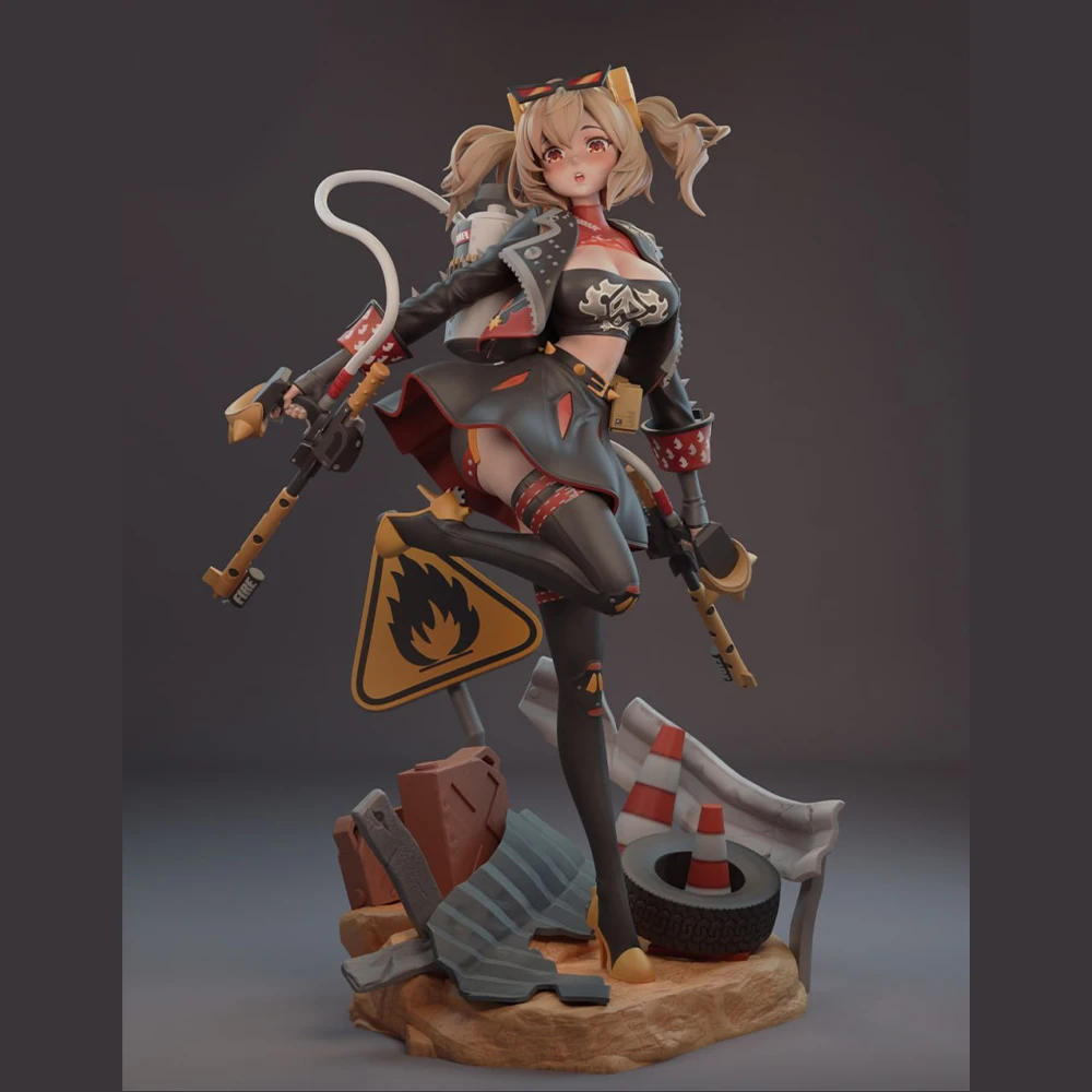 

Fire Attribute Girl Resin Model Kit 3d Printing Doll 1/24 Unassembled Resin Figure Statue Kit Unpainted Toy Gk Plaything Set