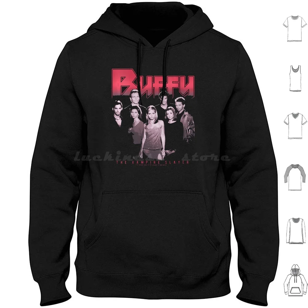 Womens Buffy The Vampire Group Shot Dark Portrait Hoodies Long Sleeve Buffy The Vampire The Bronze Bronze Buffy