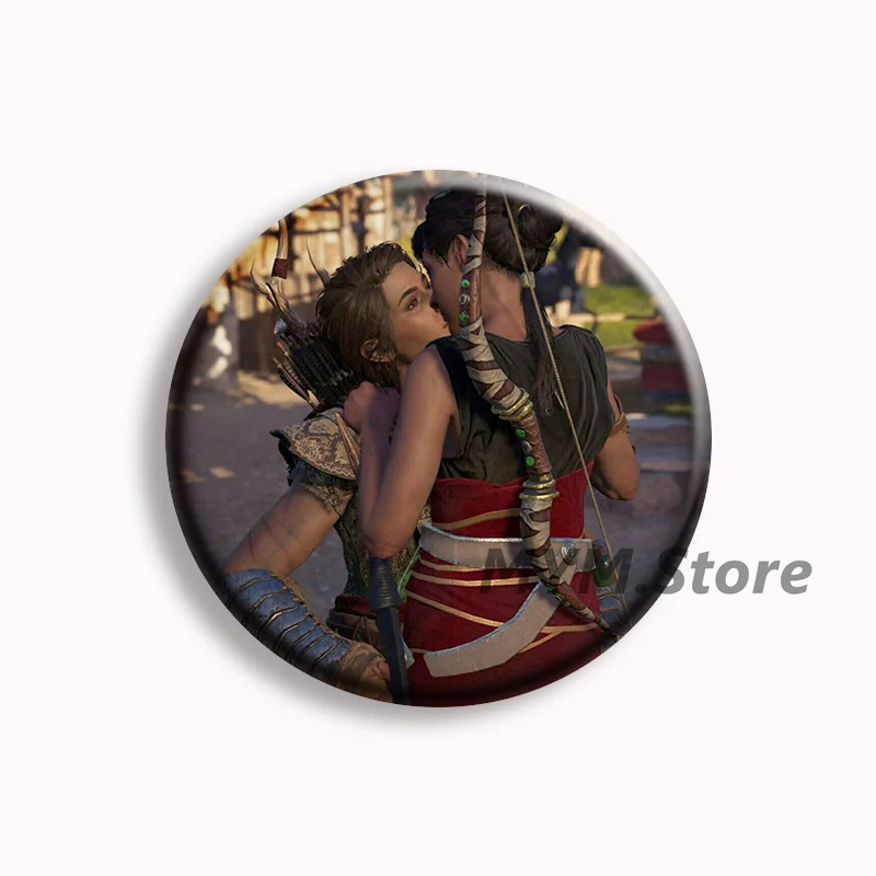 Kassandra Soft Button Pin Alexios Kyra Fanart Brooches Game Badge Bag Decor Accessories Fans Collect Gamer Gifts