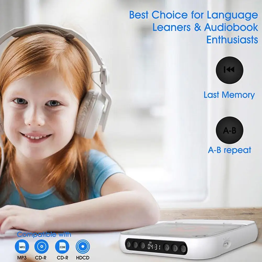 

Student Portable Walkman Cd Player Bluetooth Audio Walkman Portable Car Disc Player Study Repeater Bluetooth Portable Cd Player