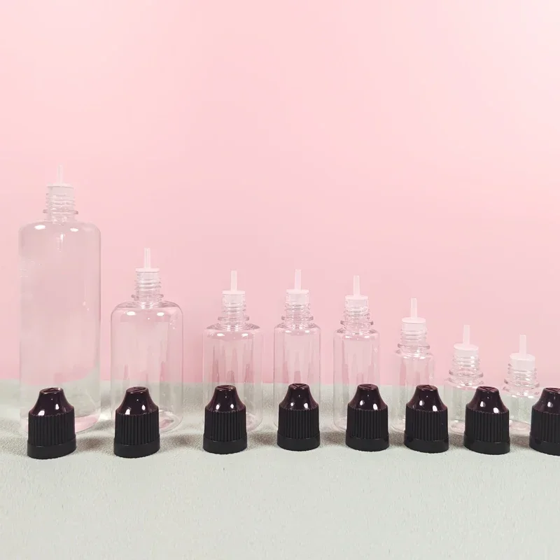 30Pcs 3ml-120ml Empty Plastic Dropper Bottles Squeeze Refillable Clear Eye Fluid Containers With Funnel And Colored Cap For Oil image 3