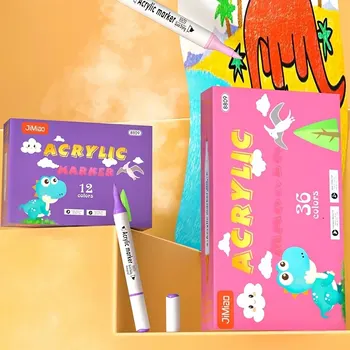 Acrylic marker double-headed children&#x27;s painting pen, large capacity, quick-drying and waterproof, art Graffiti marker pen