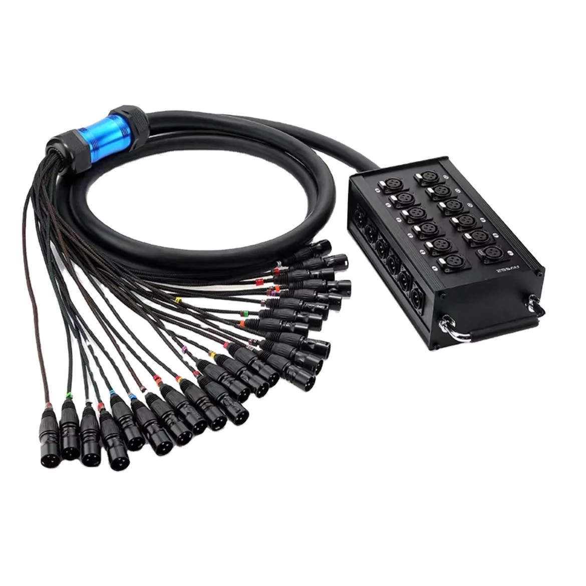 

Многоканальный 24-канальный XLR DMX 3-контактный аудиокабель «папа-мама» Stage Box Rainbow Snake Cable Синий микрофонный кабель из ПВХ OFC