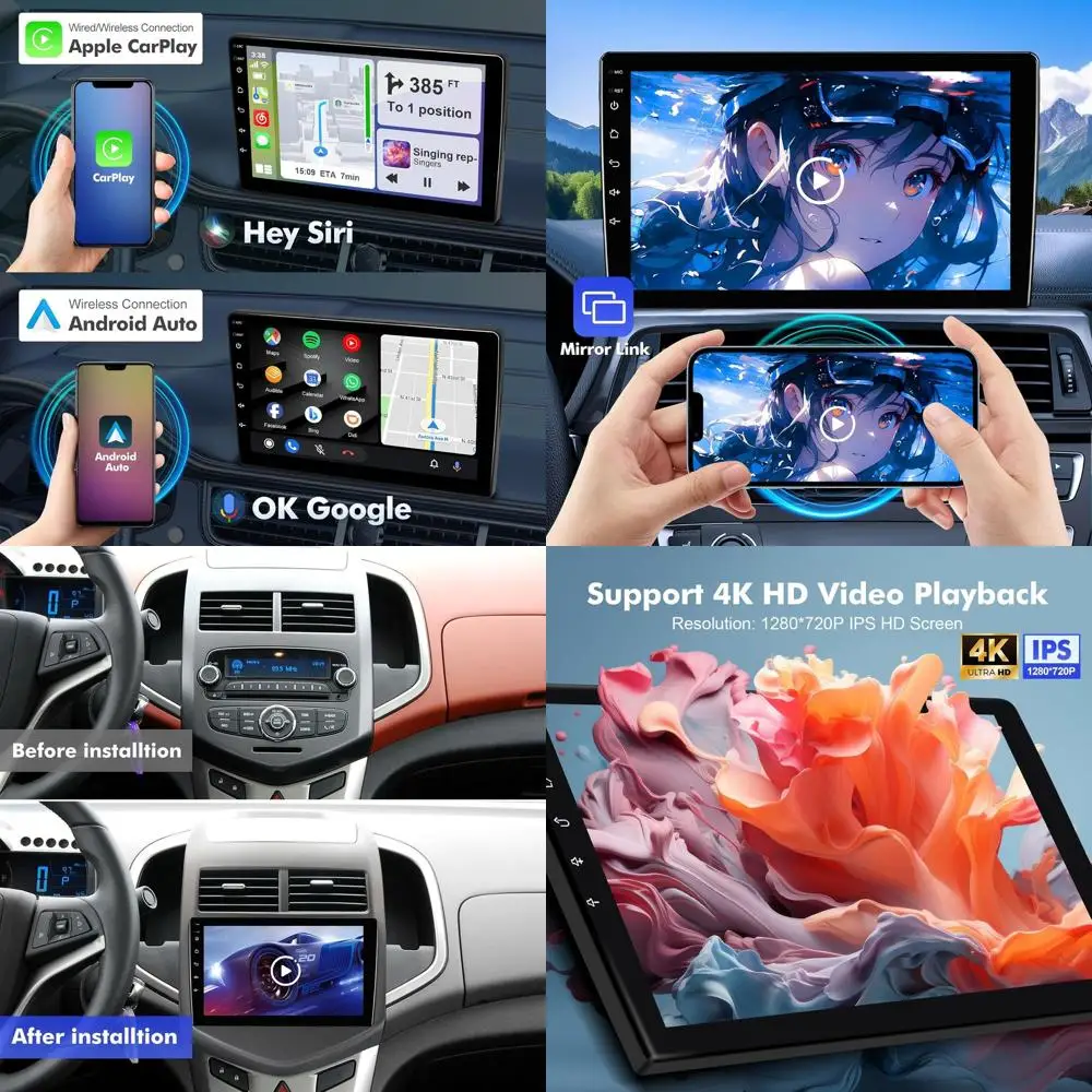 

9 Inch IPS Touchscreen Android 14 Car Stereo for Chevrolet Sonic Aveo 2011-2015 with Wireless CarPlay & Android Auto 2+64GB Car