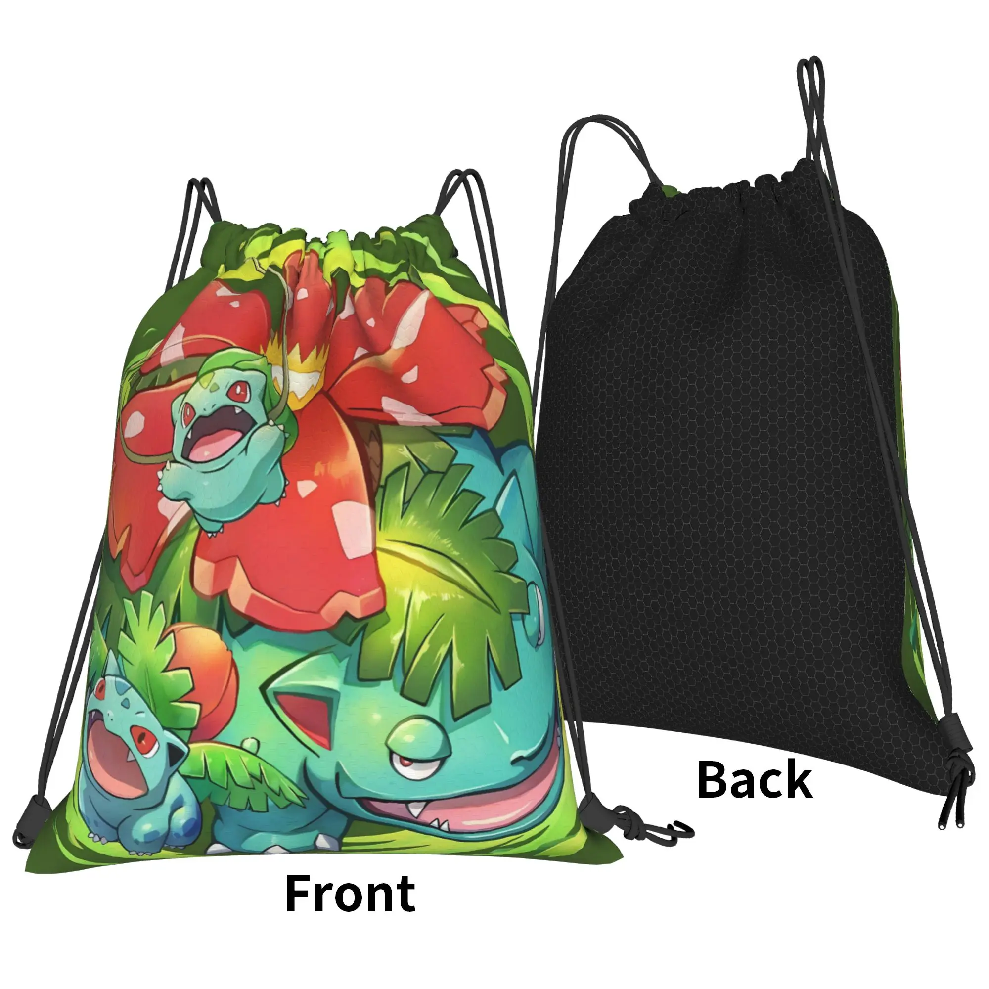 Bulbasaur Giant Flower Manga Drawstring Bag  YSK Fashion Foldable Sackpack String Bags Men Outdoor Beach Backpacks