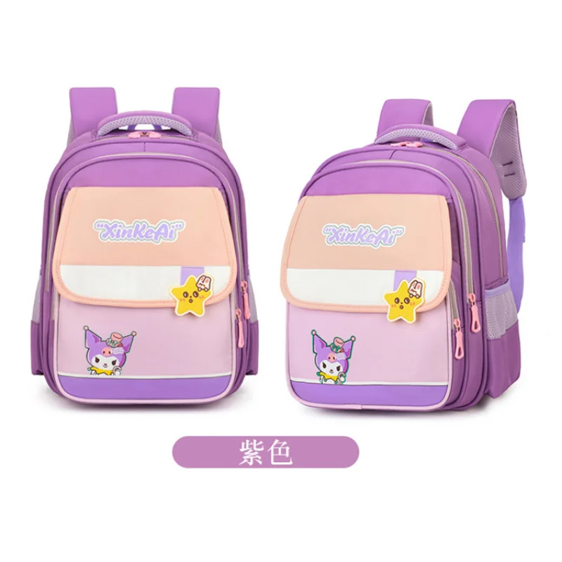 Sanrio Kulomie New Oxford Cloth Student School Bag Girl Cartoon Lightweight Burden Reduction Breathable Large Capacity Backpack