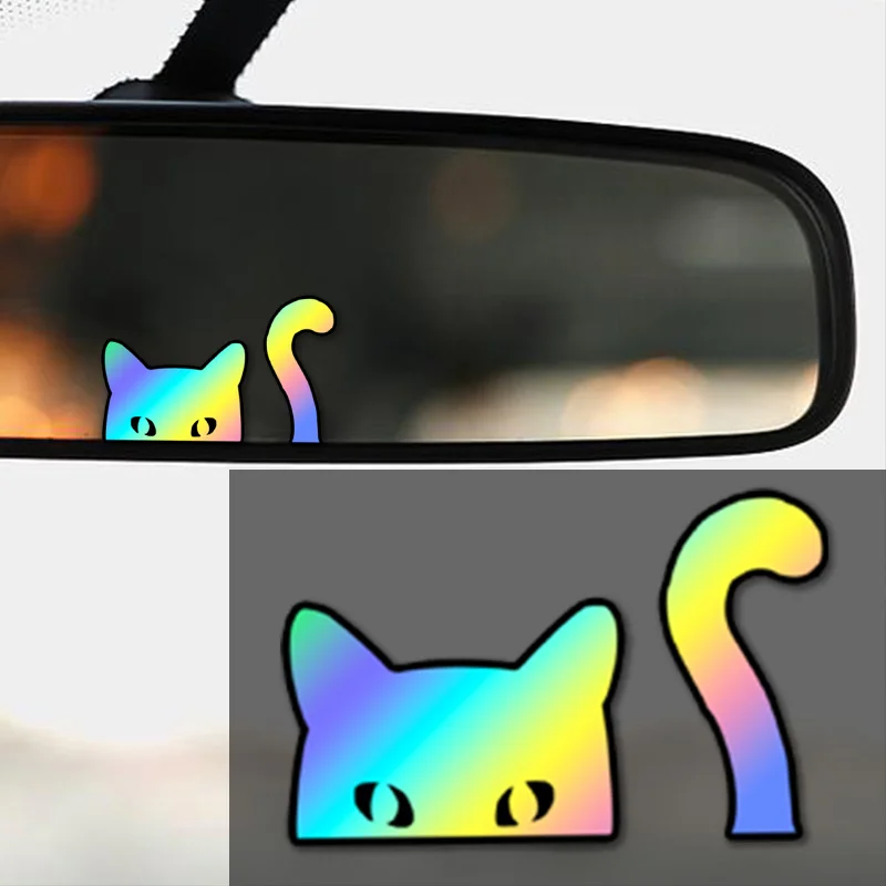 

2D Flat Cute Cat Easter Eggs Vinyl Stickers, Waterproof Sunproof Decals for Car Body, Rearview Mirror, Trunk and Bumper