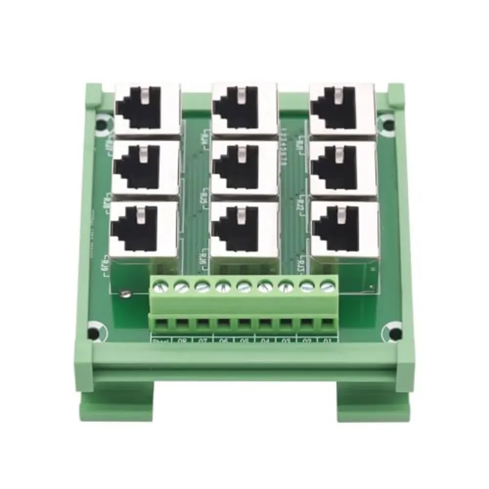 

Компактный 9-портовый Ethernet-адаптер с винтовыми клеммами для установки на DIN-рейку в промышленном оборудовании