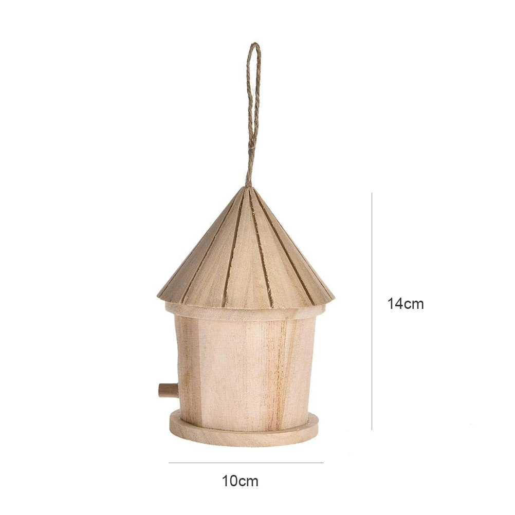 Wooden Bird Nest Hanging Bird House Natural Wooden Bird Cage Resting Place for Birds