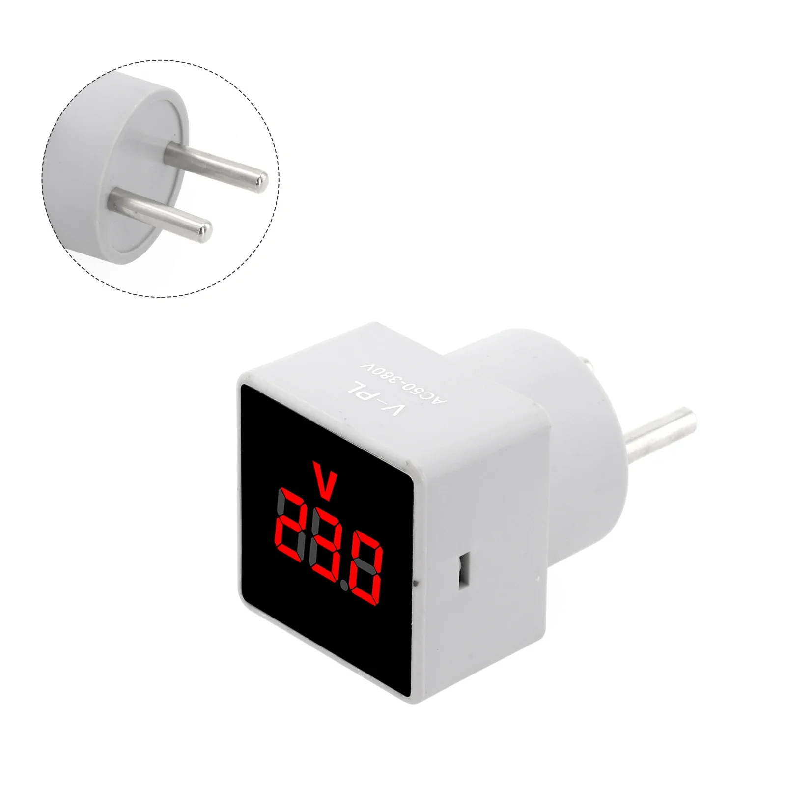 AC50-380V V-PL AC Voltmeter Square EU Plug Socket Voltage Meter Household Digital AC Voltmeter Electric Voltage Tester Monitor