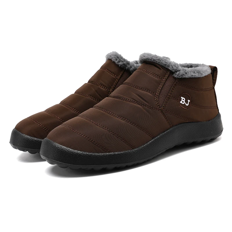 Men Snow Boots Plush New Warm Ankle Boots for Waterproof Men& Boots Female Winter Shoes Keep Warm Flat Unisex Men Shoes image 4