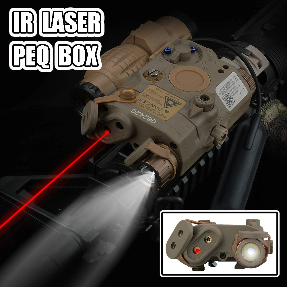 Airsoft PEQ 15 IR Laser PEQ Box White Flashlight + Red Laser Sight with Tactical Remote Switch Mount Kit for AEG GBB CQB