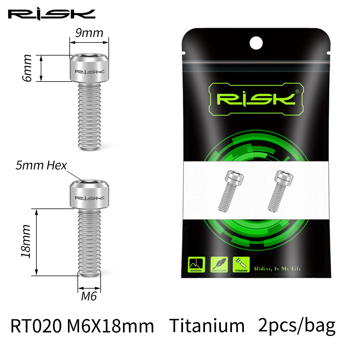 Risiko 2 teil/satz M6 * 18 MM Kurbel Arm Befestigungs Schrauben Mountain Road Bike Kettenblatt Arm Feste Schrauben Titan Legierung fahrrad Bolzen Zubehör