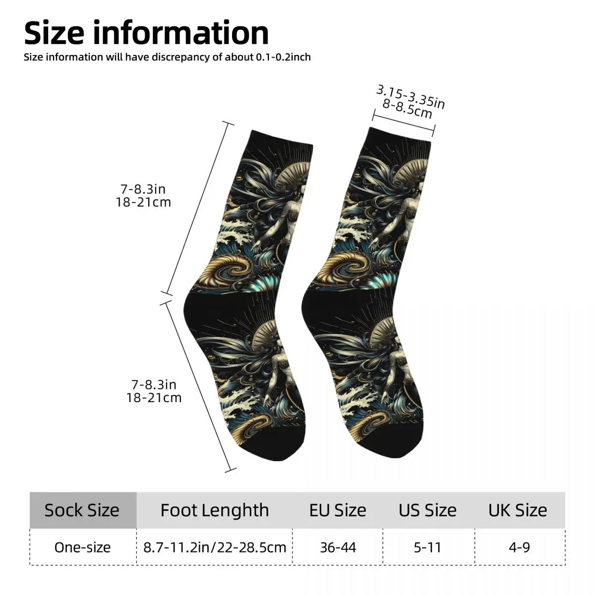 Mermaid Sock Printed Man Polyester