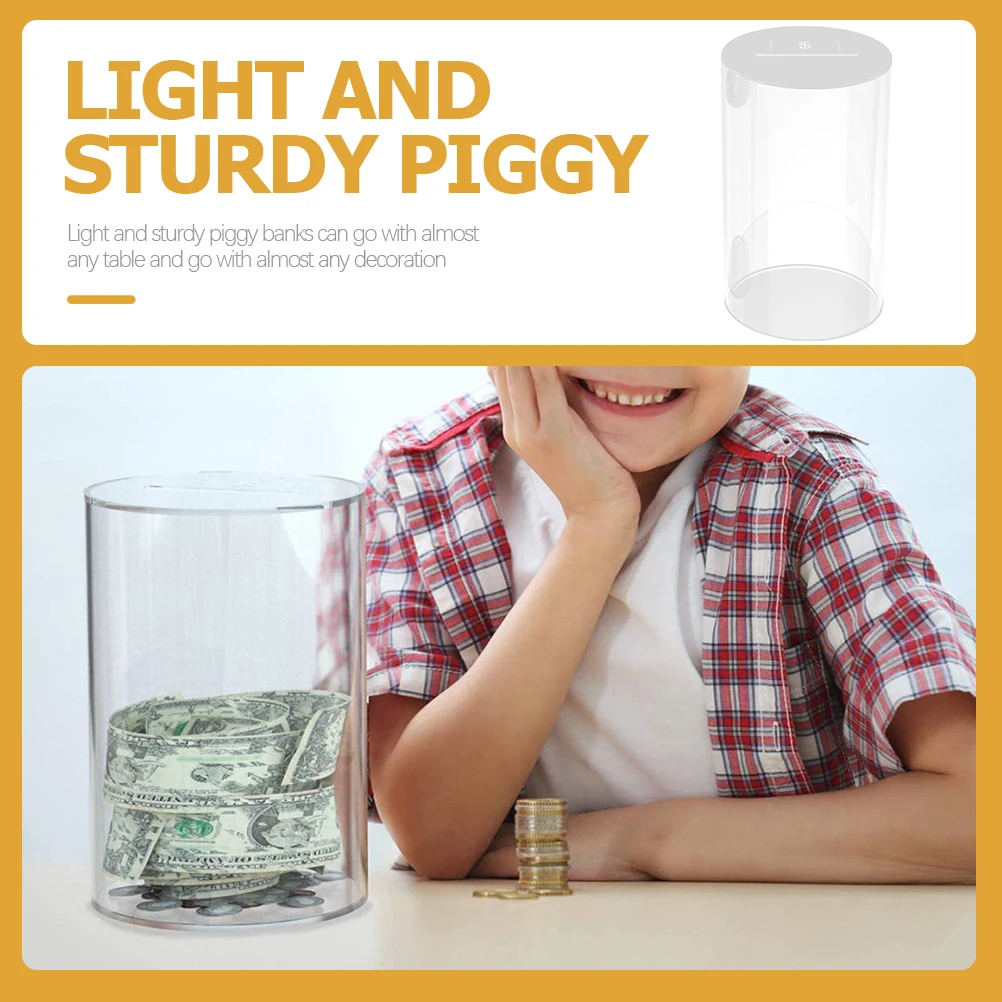 

Piggy Bank Transparent Money Jar Decorate Saving Clear Savings Acrylic Child for Cash