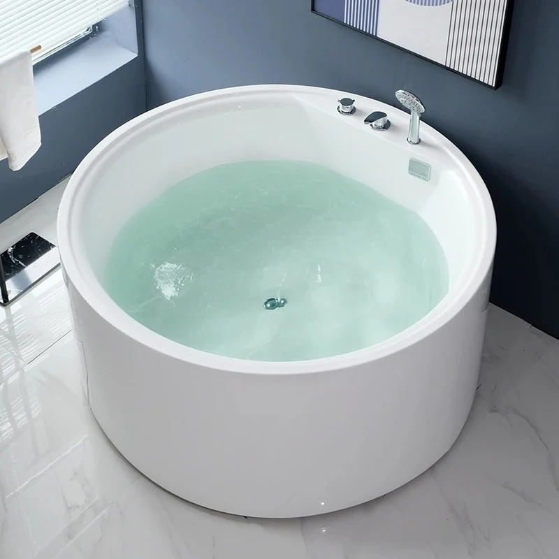 

Круглая большая ванна, бытовая акриловая отдельно стоящая массажная термостатическая двойная ванна для отеля