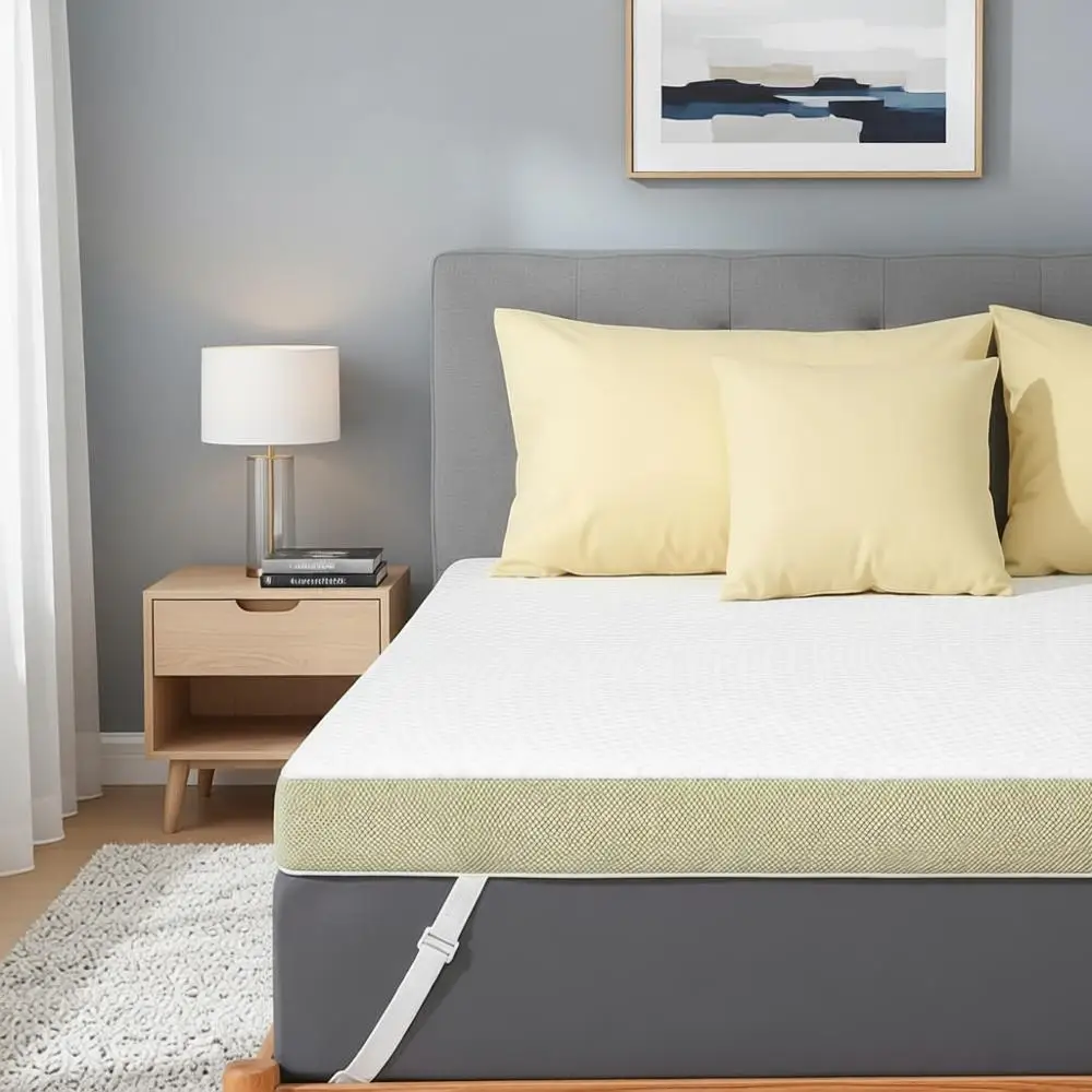 

3 Inch Cooling Gel Memory Foam Mattress Topper with Soft Cover, Certi-PUR and Oeko-TEX Certified, Ideal for Sofa, RV, Camping