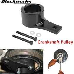 One Set Crankshaft Damper Pulley Holding Fixing device Crank Holder Tool with 2PCS Crank Bolts For Toyota For Lexus Black