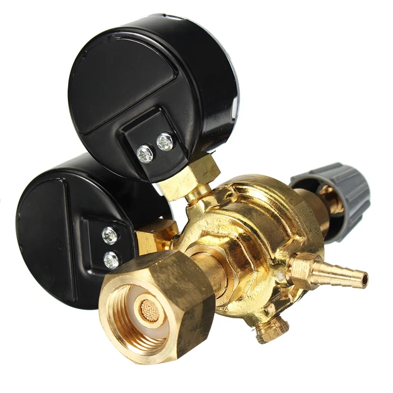 CYCLI-Pressure Regulator Reducer CO 2 Welding Twin Gauge Gas Bottle MIG TIG Welding Flow Meter Control Valve W21. 8 1/4 Thread