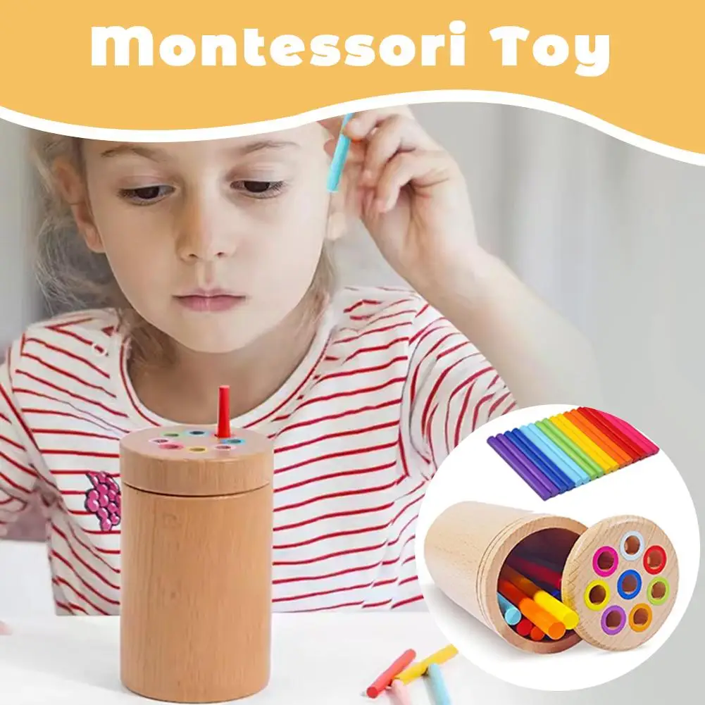 De madeira cor classificação vara equilíbrio brinquedo, jogos coloridos, combinando brinquedos para criança, jogos de aprendizagem, Z6o8