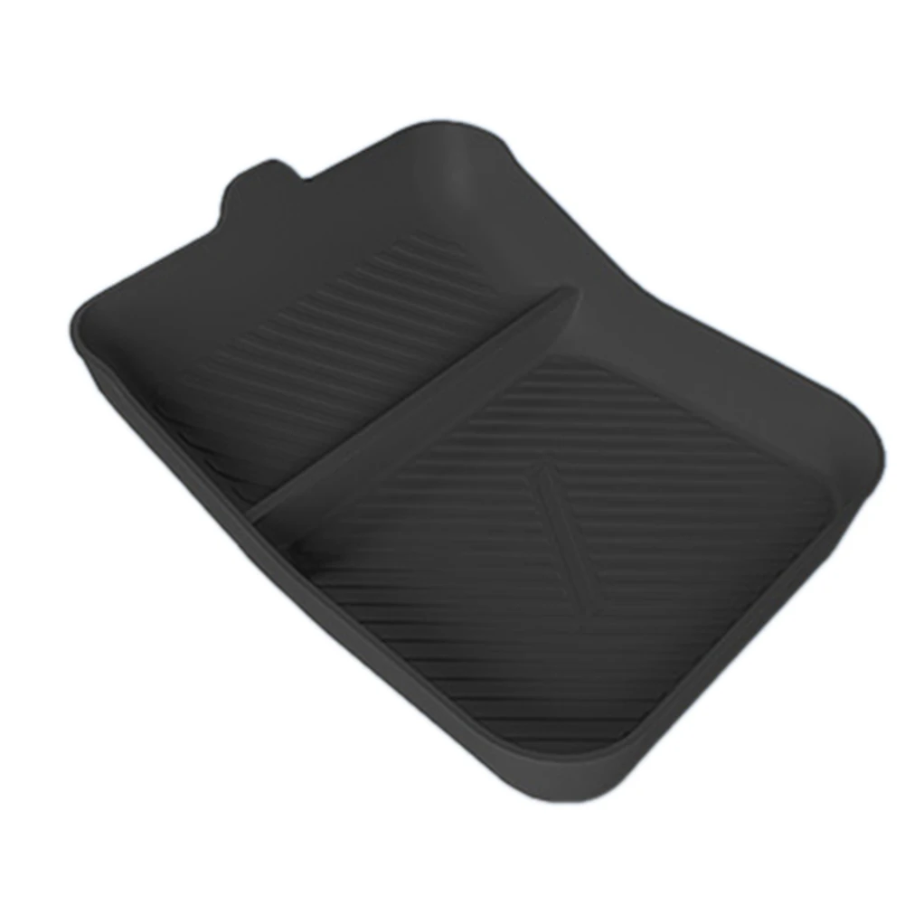 Armrest Box Silicone Lower Tray Seats Storage Tank Pad Center Console Armrest for Tesla New Model S X 2023 Black