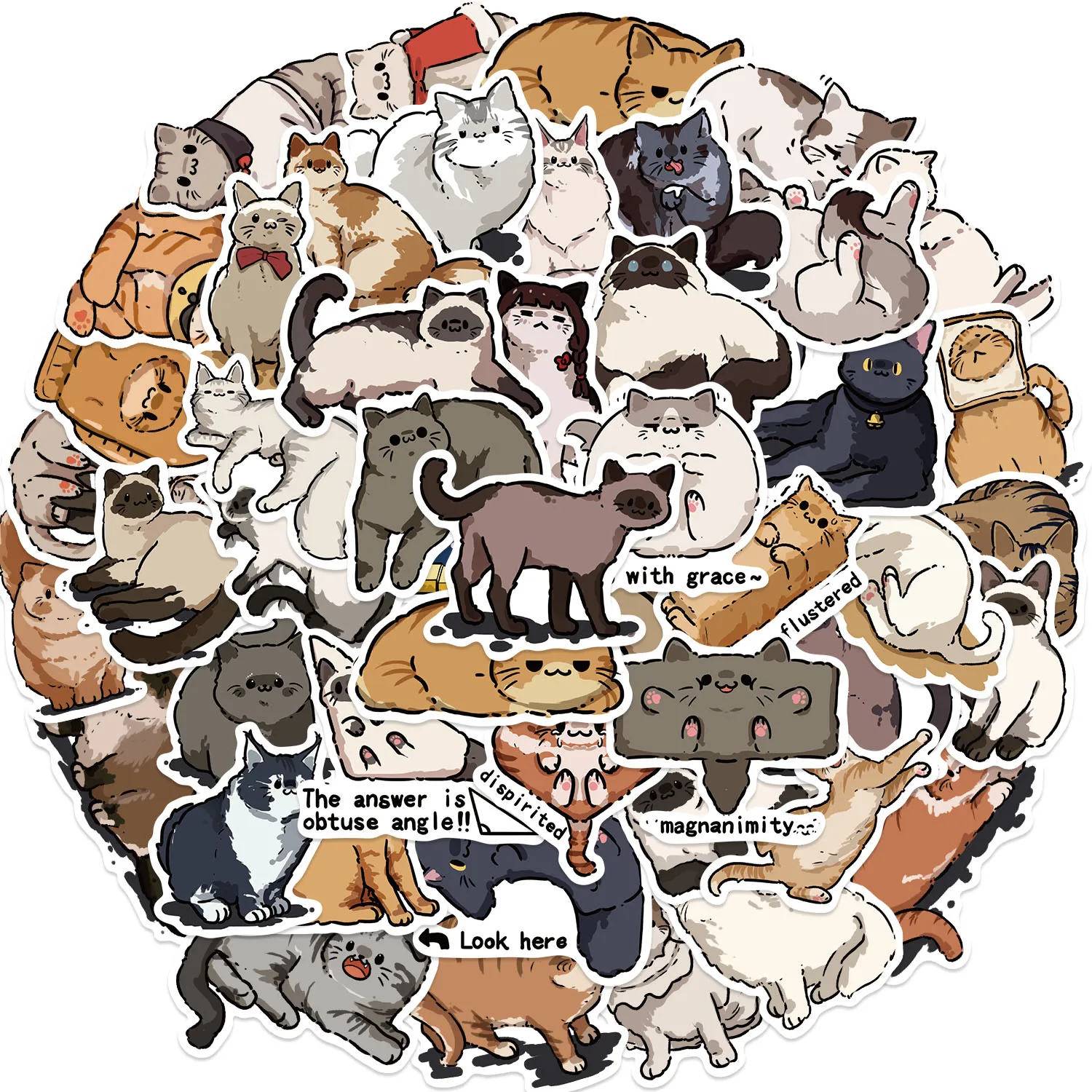 50pcs Encountering Kitten Stickers suitablefor Notebook computer Luggage  Refrigerator skate boards phone cases sticker