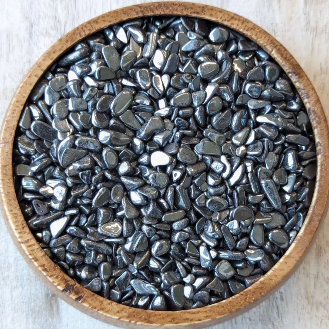 Hematite Chip Stones, Small Hematite Stones, Hematite Polished Crystal, Tumbled Gemstone, Decorating The Corners of The Room