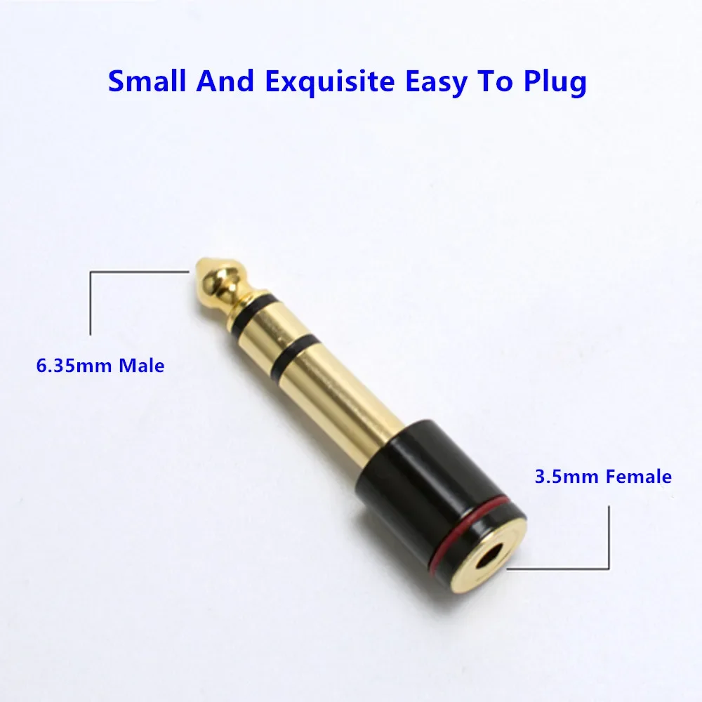 Hifi 6.35 Headphones Jack 6.5mm Male To 3.5mm Female Audio Adapter Gold Plated  Stereo Microphone Earphone Audio Connector