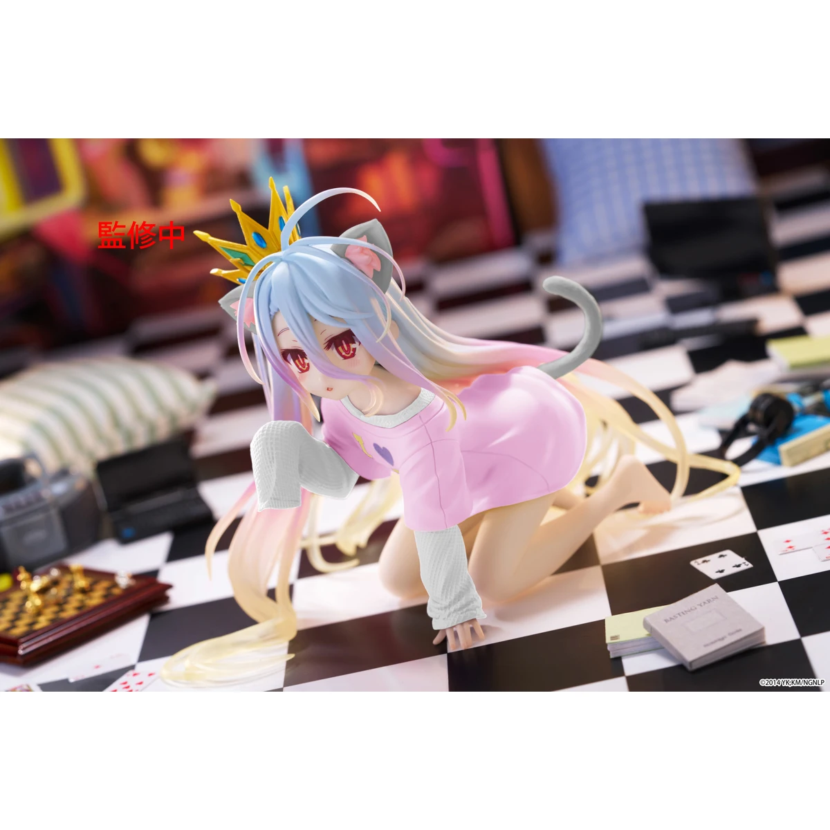 TAITO Desktop Cute No Game No Life Shiro Nekomimi T-shirt ver. Vernieuwing Collectible Anime Figuur Model Toy Bishoujo Ornamenten