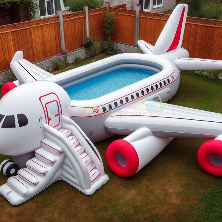 

Summer Party Outdoor Pool Water Recreation Inflatable Airplane Swimming Float Seat Boat Pool for Toddler and Kids